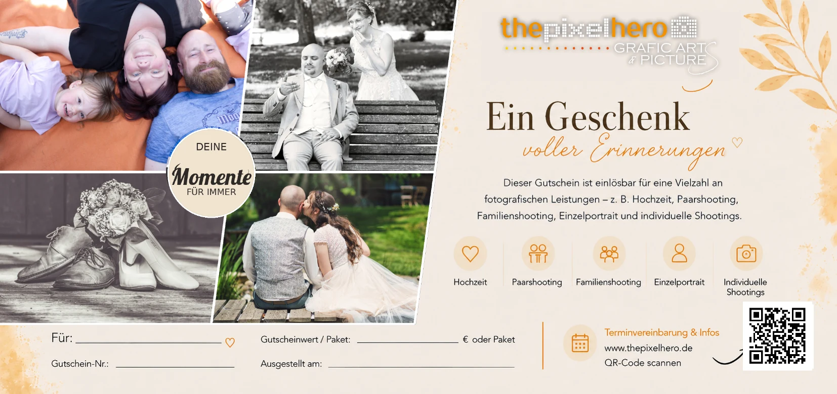 Musteransicht des ThePixelHero Fotografie-Gutscheins