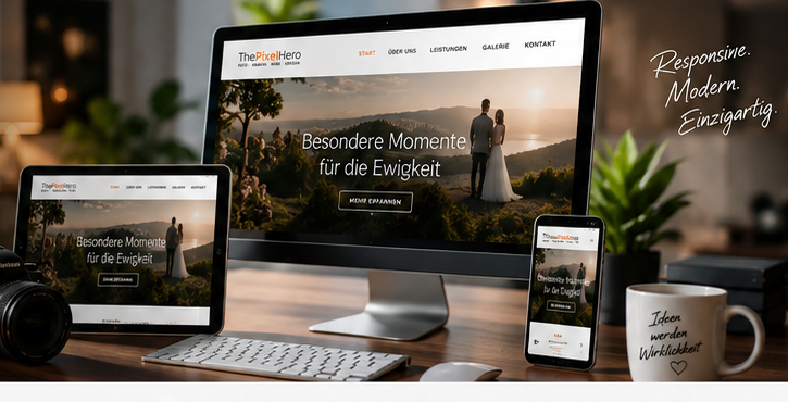 Responsive Webdesign auf Desktop, Tablet und Smartphone