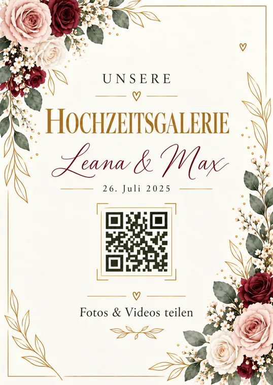 Wedding-QR Design Classic Rose Gold