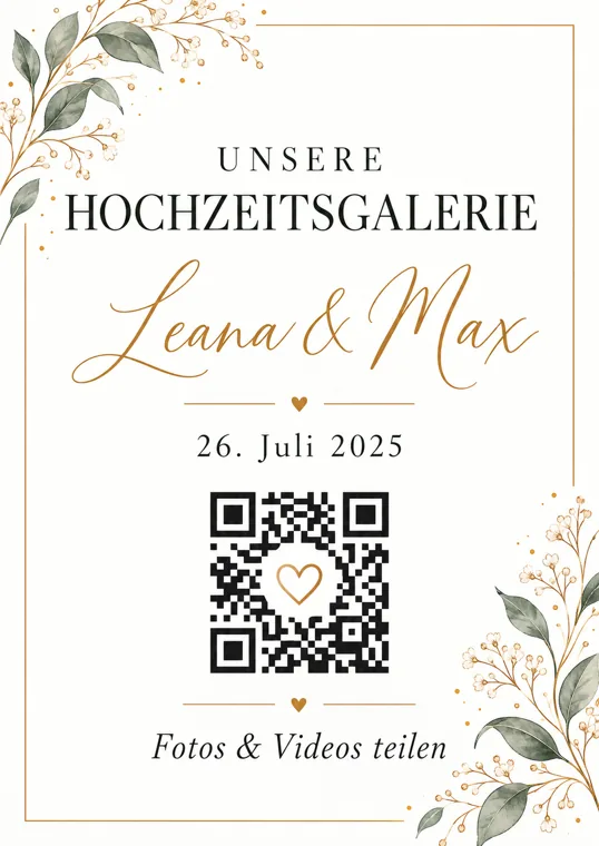 Wedding-QR Design Botanical Frame