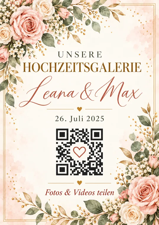 Wedding-QR Design Blush Bloom
