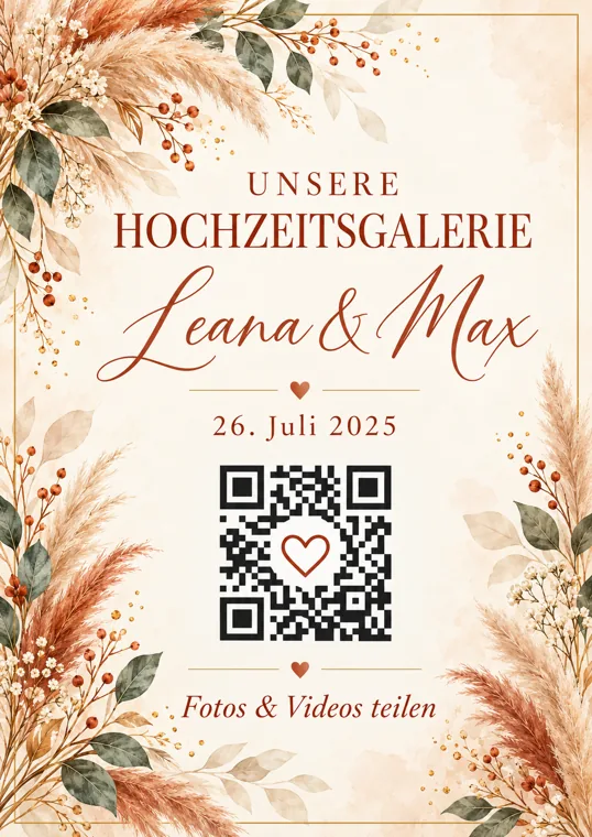 Wedding-QR Design Terracotta Meadow