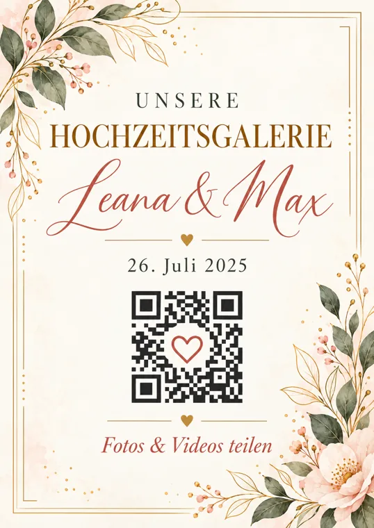 Wedding-QR Design Modern Botanical II