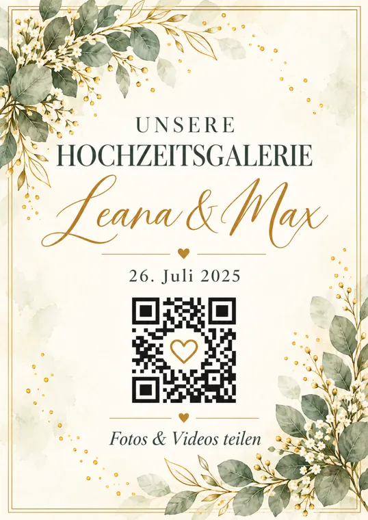Wedding-QR Design Sage Gold