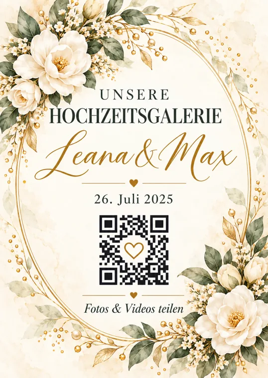 Wedding-QR Design Magnolia Gold