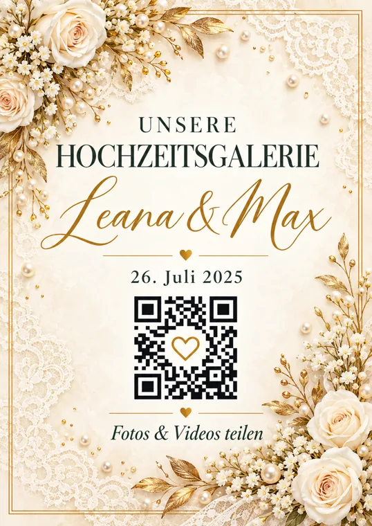 Wedding-QR Design Lace & Pearls