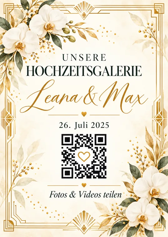 Wedding-QR Design Art Déco Orchid