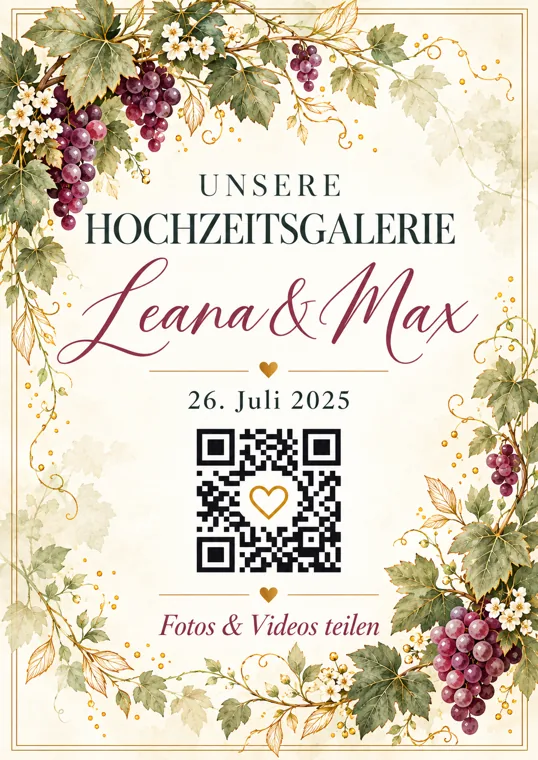 Wedding-QR Design Vineyard Romance