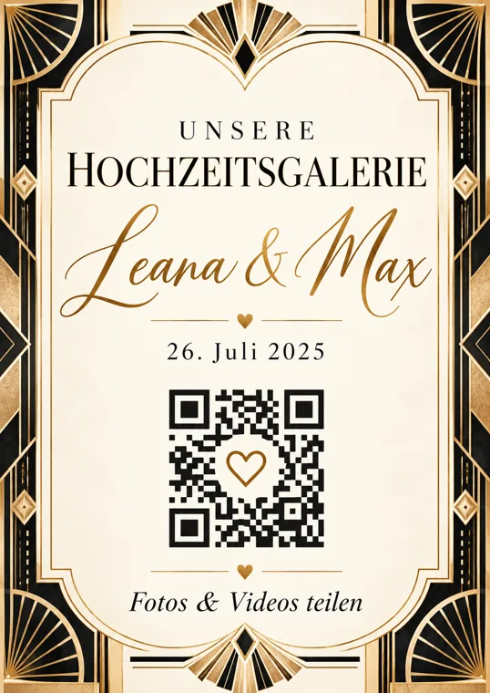 Wedding-QR Design Art Déco Noir