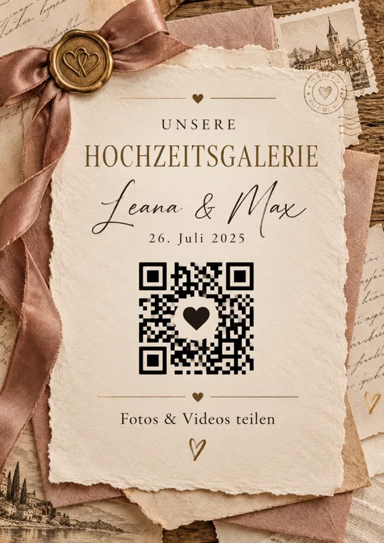 Wedding-QR Design Vintage Letter
